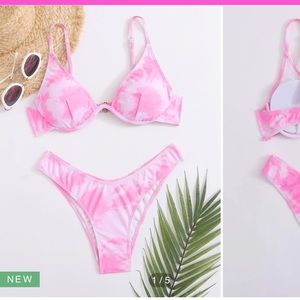 Tie Dye Underwire High Cut Bikini Swimsuit